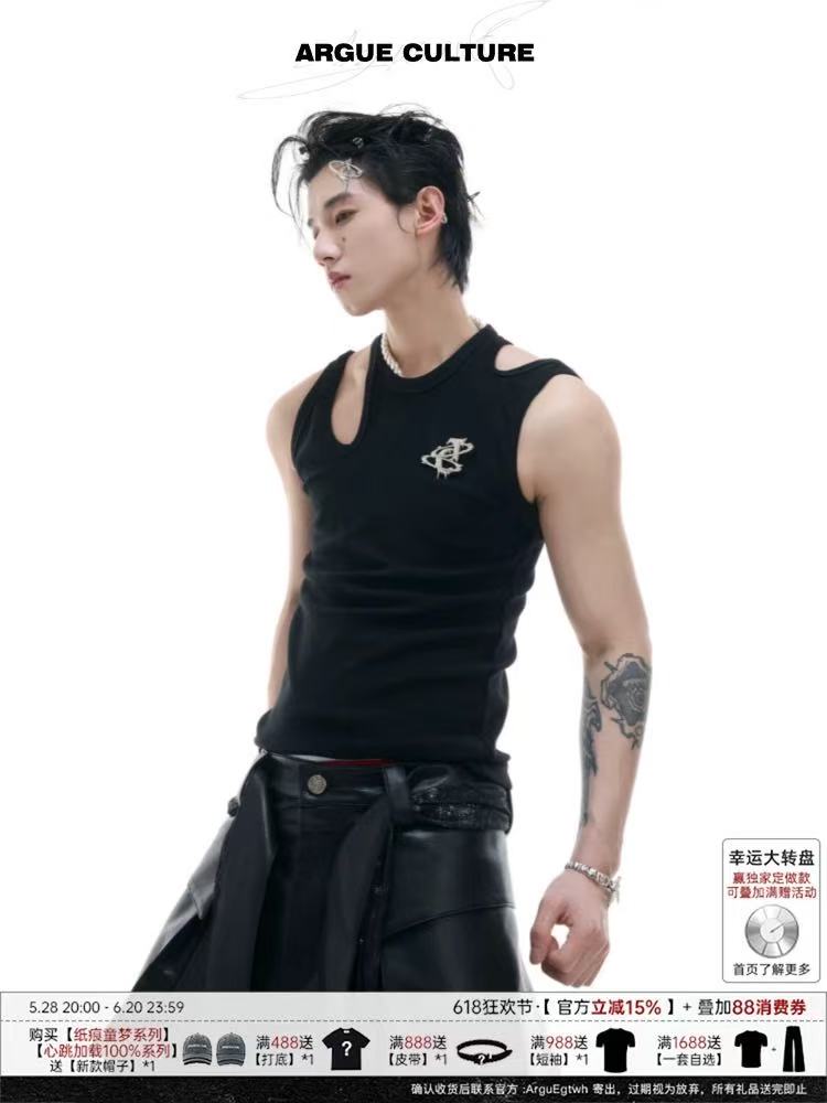 slim-fit sleeveless T-shirt(Anchor development)