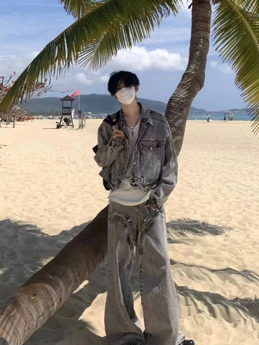 Handsome denim suit(Anchor development)