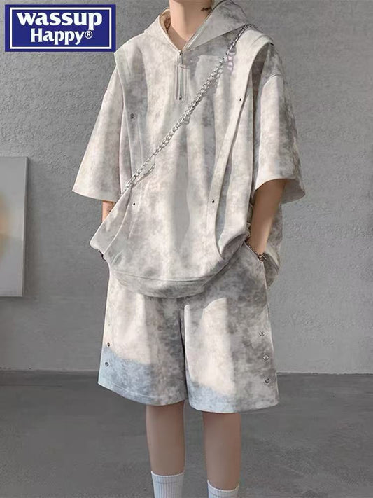 مجموعة تي شيرت بأكمام قصيرة مصبوغة بالربطة (تطوير المرساة)